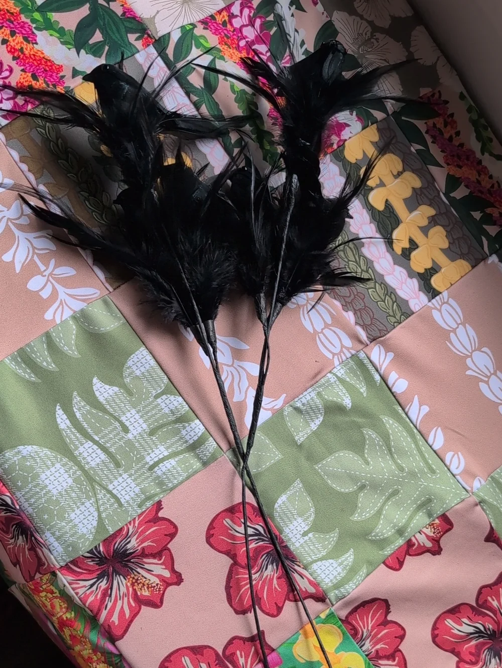 Decorative Black Feather Bird Picks - Pack of Floral Accents